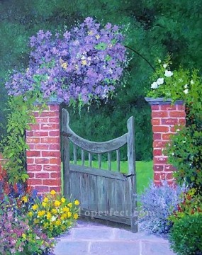 庭園 Painting - yxf014bE 印象派の庭園